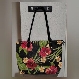 Coldwater Creek 18" Floral Hawaiian Tote